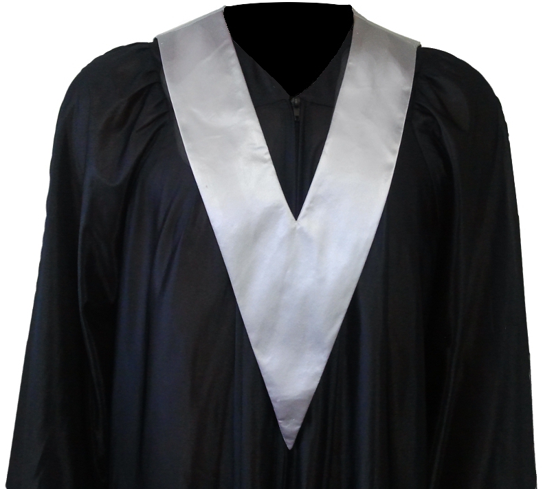 Afstudeertoga incl. Student-Tie kleur zilver